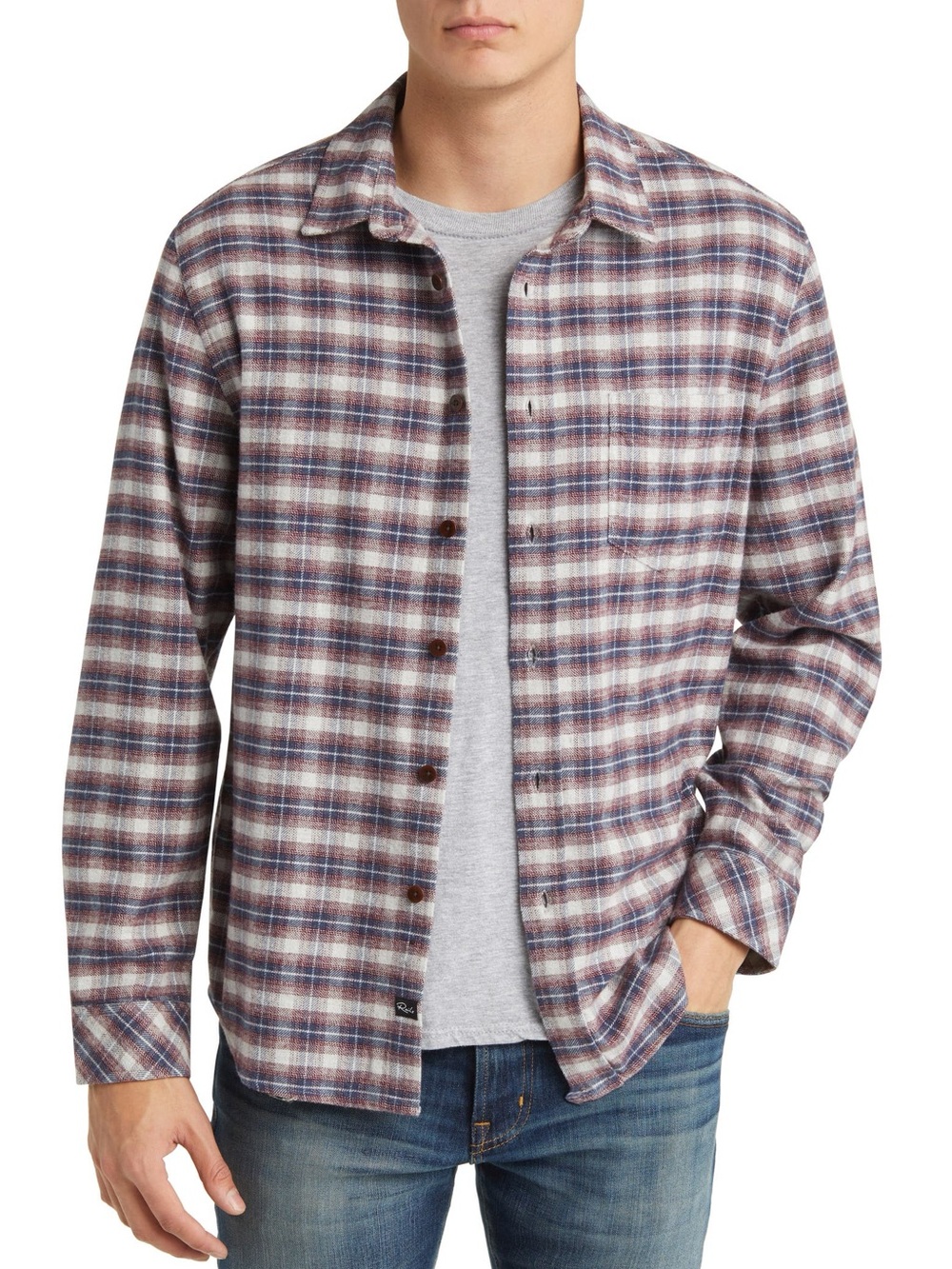 Rails Forrest Plaid Cotton Flannel Button-Up Shirt Sz Large